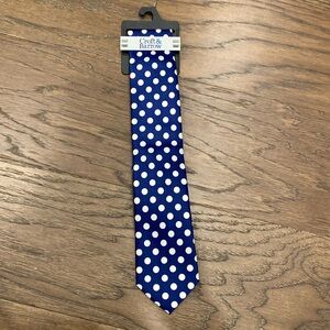 NWT blue and white polka dot tie